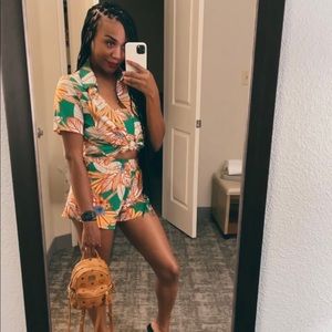 SHEIN, 3 Piece Short Set, Tropical, Size US 4